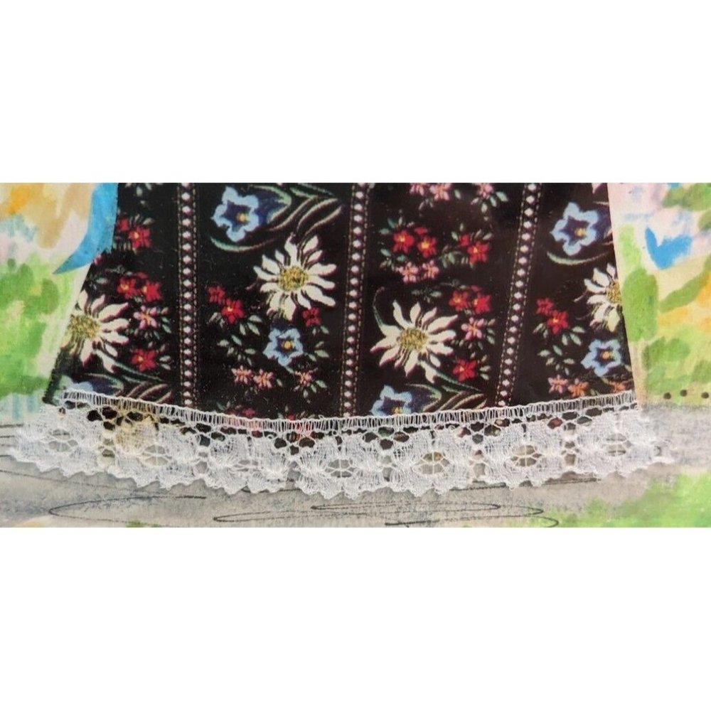 Original Watercolor Holly Hobbie Style Art Cottagecore Vtg Prairie Girl OOAK 70s - Picture 11 of 16